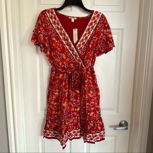 Red floral dress